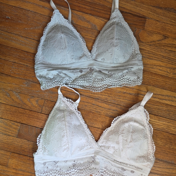 Adrienne Vittadini Lace Bralette Duo - Cream and Sage/Blue - Picture 5 of 5